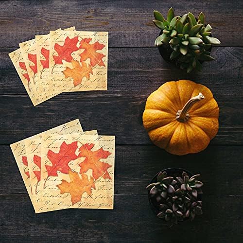 Temas de festa e mais colheita de outono guardanapos descartáveis ​​folhas de outono Conjunto -dinner e coquetel - 40 papel total,