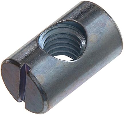 Porca de barril para parafuso de móveis com fenda M6 x 14mm de comprimento ZP