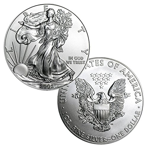 2002 American Silver Eagle $ 1 Brilhante não circulado