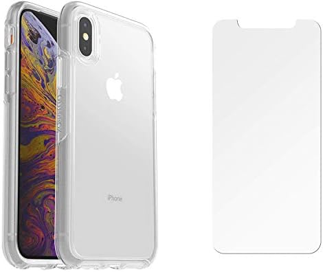OtterBox Symmetry Clear Series Case para iPhone X & iPhone XS com pacote Alpha Glass Screen Protector - embalagem ecológica - Limpa
