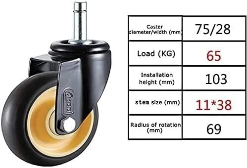 NIANXINN 4 CATURS PESADENTES PESADO M11 × 38mm 300kg silencioso rolamento silencioso rolamento industrial rodas de mobília de