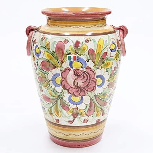 [Feito na Itália Mayorica Yaki Umbrella Stand] Floral Pattern, 13,0 x 12,6 x 17,7 polegadas / 22-93797