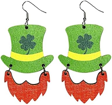 Brincos de feliz aniversário para mulheres St. Patricks Day Clovers