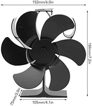 Zerodis 6 Blades Frove Fan, Operação silenciosa de operação preta de madeira preta para madeira