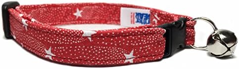 Crittergear Breakaway Cat Collar em vermelho com estrelas de tiro