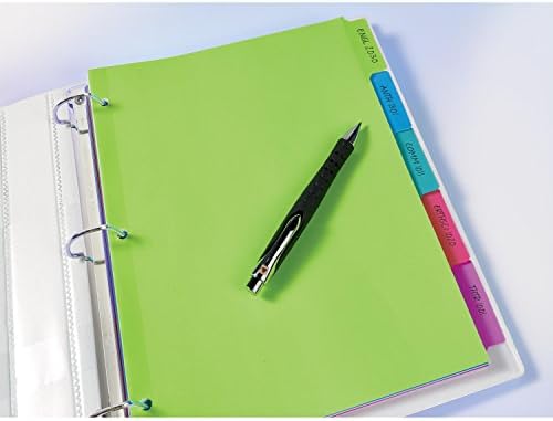 Avery Big Tab Write & Erase Divishers, 5 guias multicoloridas, 1 conjunto
