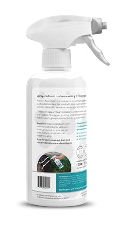Vetericyn Foamcare Pet Shampoo Plus Condicionador, spray-on shampoo para cães e gatos, espumas instantaneamente e enxaguamento