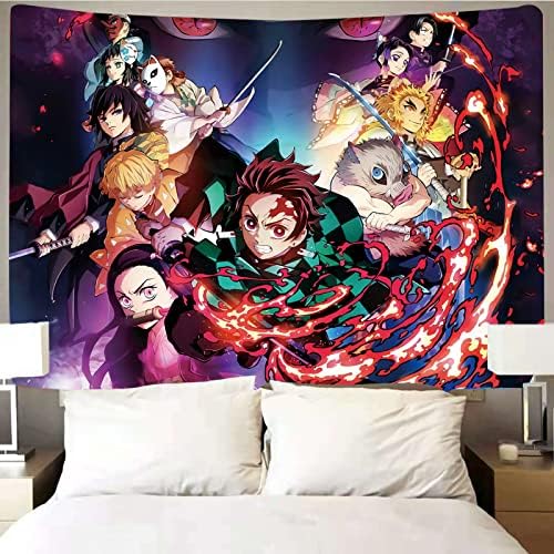 Demon Slayer-Anime-Tapestry-Poster, um grande pergaminho mural adequado para sala de estar, quarto e festas de aniversário, como um
