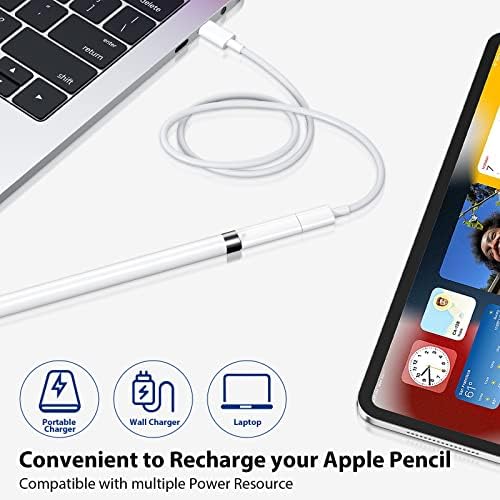 2 Adaptador de carregamento de embalagem compatível com Apple Pencil 1st Gen USB-C para Adaptadores Femininos Lightning