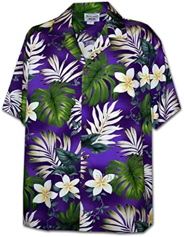 Monstera floral tropical e camisa havaiana de Plumeria