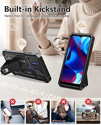 Para Motorola Moto-G, capa de telefone pura: Moto G-Power 2022 Case Pesado Grade Militar de Proteção Militar de Proteção Hard Chofce Solpão | Projeto de armadura de camada dupla durável Moto G Play 2023