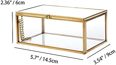 Feyarl Gold Gold Clear Glass Jewelry Box caixa