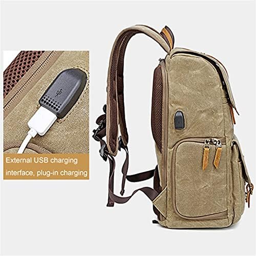 SDGH Photography Retro Impermeável Batik Canvas Mochila W Porta USB Faix