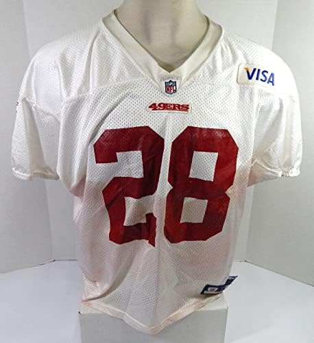 2009 SAN FRANCISCO 49ers #28 Jogo emitiu Jersey White Practice XL DP41582 - Jerseys não assinados da NFL usada