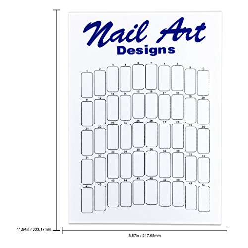 Designs de arte de unhas de qualidade de salão profissional - azul - 50 dicas de unhas de slot placa de exibição