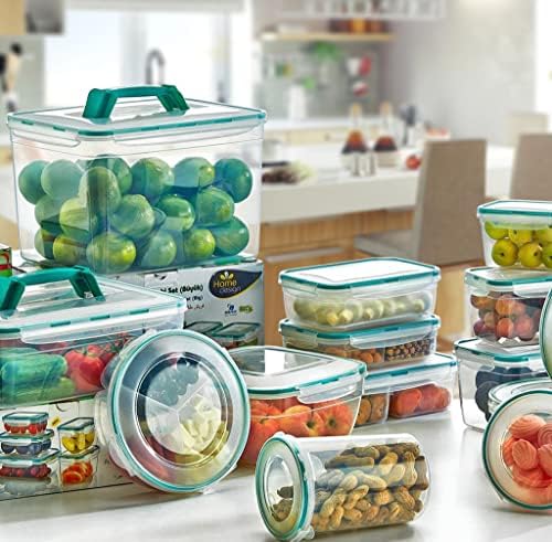 Recipientes de armazenamento de alimentos Plastart Plástico hermético para organização de despensa e cozinha, lancho