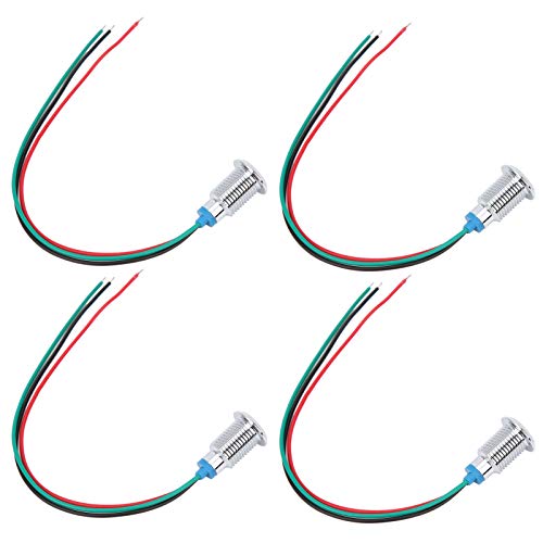 LEDs redondos pré -conectados, 4 conjuntos de 10 mm de LEDs redondos pré -conectados, indicador de catod comum com cromo