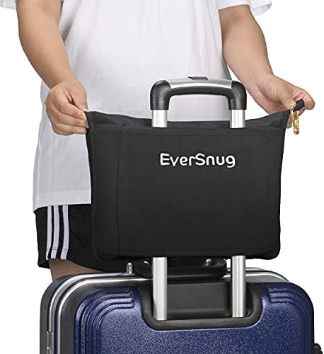 Pacote de mantas de viagem Eversnug e pacote de valor de travesseiros - compacto e leve | 2 em 1 Bolo de avião com travesseira macia de bolsa, manga de bagagem de mão e clipe de mochila | A cor inclui rosa e preto