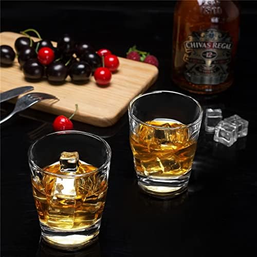 Thykl Rock Whisky Glass 8 oz para coquetel antiquado conjunto de bourbon escocês de 4, copo de copos de barra de cristal copo de copo
