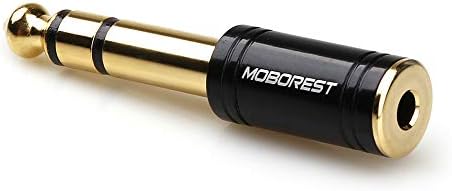 MOBOREST 1/4 '' masculino TRS Plug para 1/8 '' Adaptador de cobre puro de Audio Jack de Audio de Audio de 1/8 'para fone de ouvido, AMP, Adapte - Black 1PCS