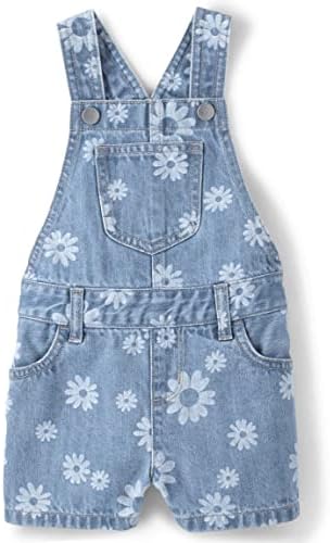 A casa infantil Baby Toddler Girls Denim Shortalls