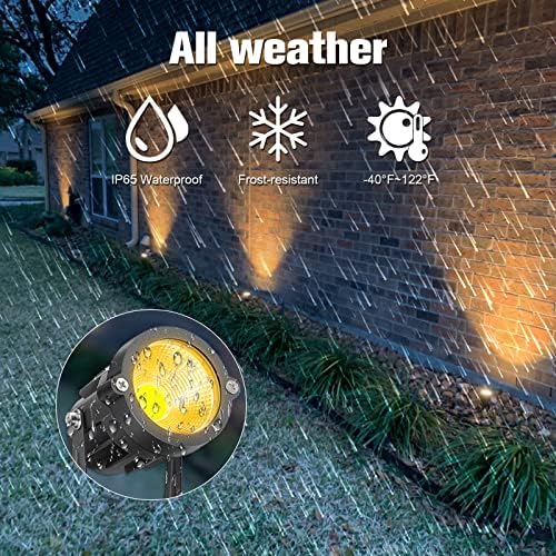 Volisun Timer Paisagem Spotings com transformador, Luzes paisagísticas de baixa tensão, anoitecer ao amanhecer, Luzas externas IP65 à prova d'água, comparável aos holofotes solares, para árvores/caminho/jardim/bandeiras