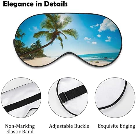 Hawaii Tropical Beach Máscara para os olhos Sono vendados com bloqueios de cinta ajustável Blinder noturno para viagens