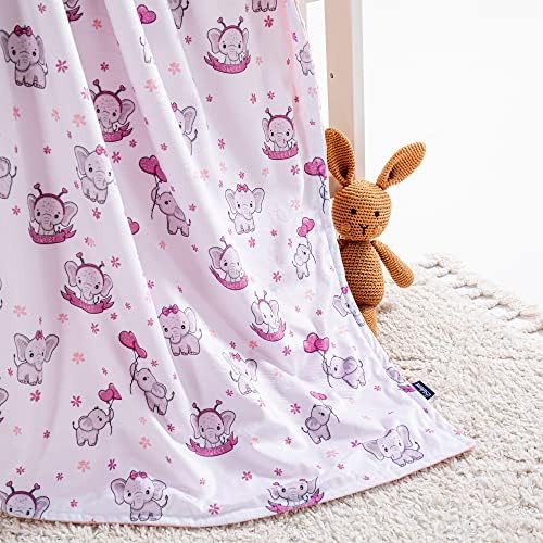 QSTEHEML MINKY BEBÊ Cobertors para meninos meninas, cobertors de recebimento leves super suaves, recém -nascido personalizado cobertor de bebê para criança, elefante rosa, 50x60 polegadas