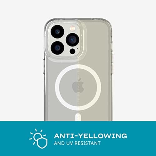 Tech21 iPhone 14 Pro Max Evo Clear Compatível com MagSafe®-Caixa de telefone transparente resistente a arranhões e absorvente de choque com proteção de 12 pés com várias gotas