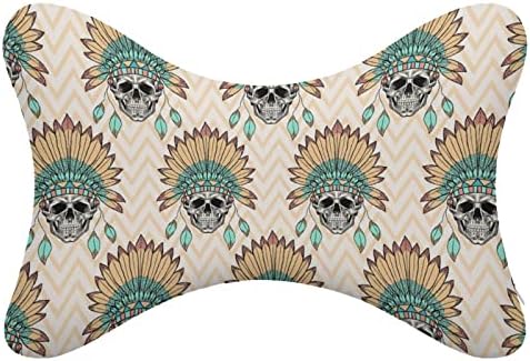 Almofado de pescoço do caveiro indiano nativo Conjunto de 2 poço confortável Pressionamento Pillow Pillow F -MEMÓRIA COMPLEDA