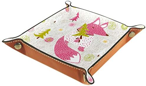 Lyetny Fox fox I Love Christmas Organizer Bandeja Caixa de armazenamento Caddy Caddy Desktop Bandeja de troca de carteira Caixa de