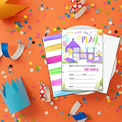 NYCTUG PLAYground Theme Birthday Infill-In Convite, Party in the Park Celebrate Birthday Doublesed Party Convites-20 Convites com envelopes-party