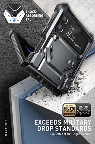 Caso da série I-Blason Armorbox para Samsung Galaxy Z Flip 4 5G, estojo de coldre robusto de corpo inteiro com redução