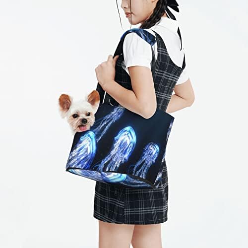 Transportadora de pet de pet-sager de face macia bolsa de mão saco de mão azul-jellyfishfish portátil de cachorro/gato portátil bolsa de portador