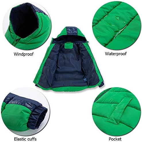 Hzxvic Boys Warm Winter Cast com capuz, espessa jaqueta de soprador infantil parka à prova d'água ao ar livre