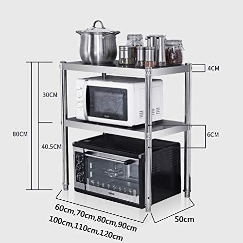 MM prateleiras de armazenamento de cozinha, estilhagem de metal estável, até 80 kg por prateleira, unidade de prateleira de 2 prateleiras, forno de microondas, mantenha sua cozinha arrumada