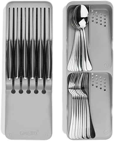 Drawer de cozinha Organizador de talheres, suporte de utensílio/bandeja de talheres e bloqueio de knive para falhas de talheres