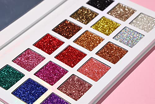 Ynzon Eyeshadow Palette Longlasting Glitter 18 Color Shimmer Metallic Sparkle Eye Shadow Pallet para Mulheres Christmas Girls