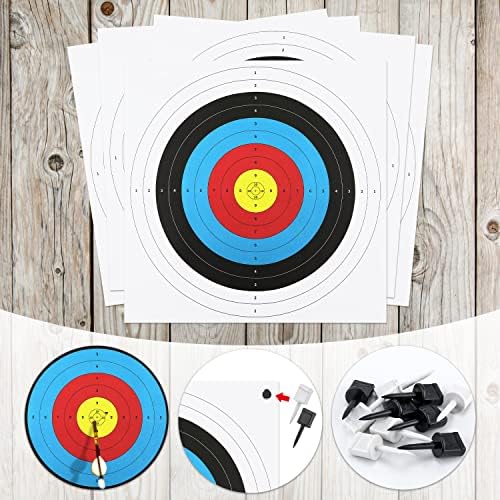 30PCS Targets Paper Standard Arco e flecha, 40cm 10 anéis com 10 pinos -alvo alvos de papel para fotografar papel alvo
