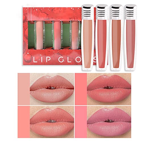 Lápis Lip Gloss 4pcs batom de batom líquido kit de maquiagem de natal para mulheres labiales vermelho profundo original
