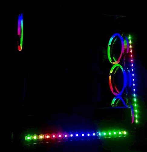 APEVIA FB4P2-RGB Frostblade 120mm Silent RGB Alteração do ventilador LED com controle remoto, LEDs 16x e 8X PADs de borracha anti-vibração