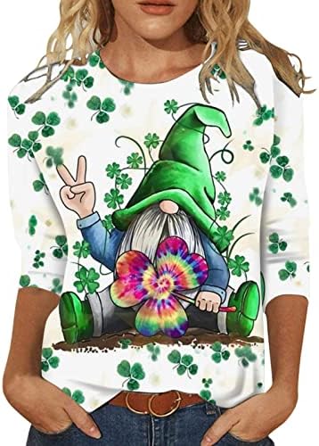 Camisas do Dia de São Patrício para mulheres Irlandês Clover Gnome Imprimir camisetas