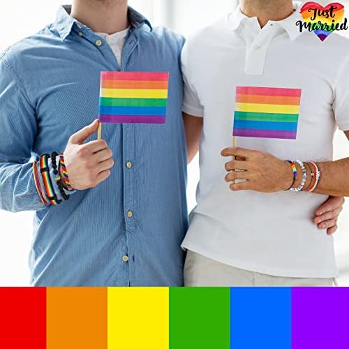 Batiyeer 20 PCs Bracelets de orgulho em massa LGBT Bracelete orgulho do arco -íris Acessórios de orgulho artesanal Conjunto de joias