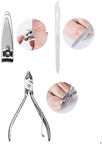 Conjunto de clipper de unhas, kit de manicure, cortadores de unhas/kit de pedicure 19 peças de flagelas de unhas de aço