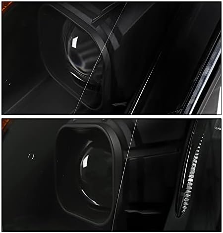 ZMAUTOPARTS LED Signal Signal Signal Projector Faróis Black W/6 DRL branco compatível com 2008-2014 Cadillac CTS