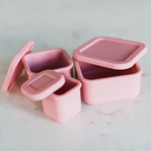 Dreamroo Mini Silicone Becliers - Conjunto de 3 recipientes de armazenamento de alimentos de silicone | BPA grátis, hermético, lava -louças e seguro de freezer