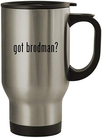 Presentes Knick Knack Got Brodman? - caneca de viagem de aço inoxidável de 14 onças, prata