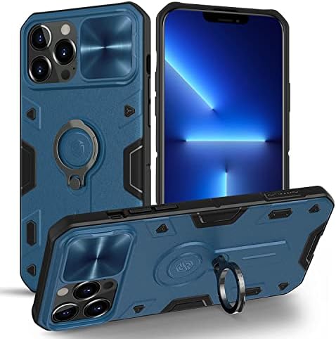 Caso HSCC666 para iPhone 12/12 Pro com capa de câmera e kickstand, Camshield Armour à prova de choque à prova de impacto, cobertura