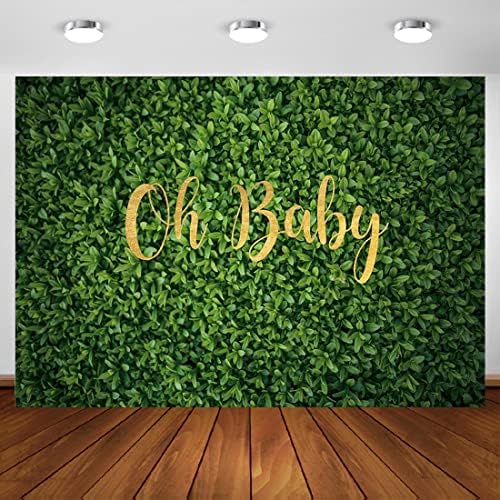 Aperturee Oh Baby Folhas verdes Cenário de parede 10x7ft Primavera Nature Nature Safari Outdoorsy Grass Fotografia Antecedentes Aniversário menino menina chá de bebê recém -nascido Booth Studio Props Party Decoration