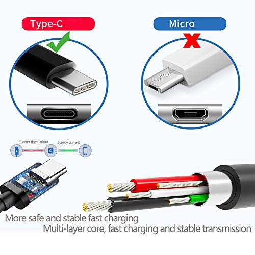 USB C carregador de cabo de carregamento compatível com Marshall Stockwell II, Willen, Marshall Emberton, Marshall Major IV, Motif, Minor III, Modo II fones de ouvido, Zamkol ZK106, W-King Bluetooth alto-falantes